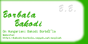 borbala bakodi business card